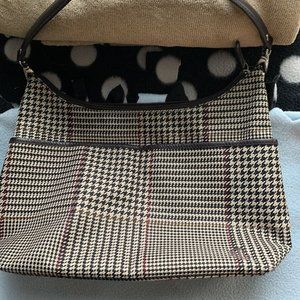 Lauren Ralph Lauren Handbag/Purse Brown/Tan/Maroon Houndtooth Womens Small Bag